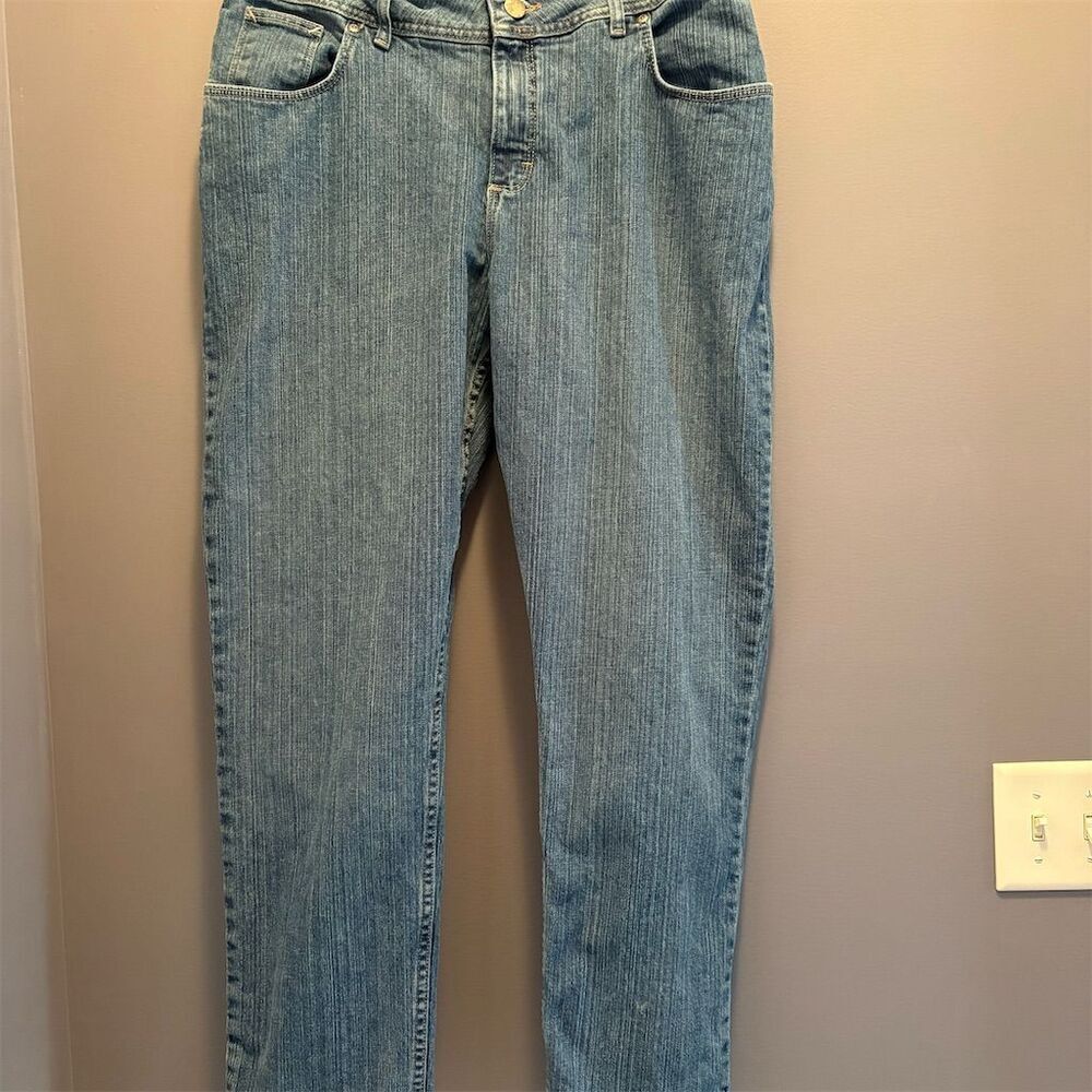 Riders by Lee Women's Size 16 Blue Pinstripe Straight Jeans